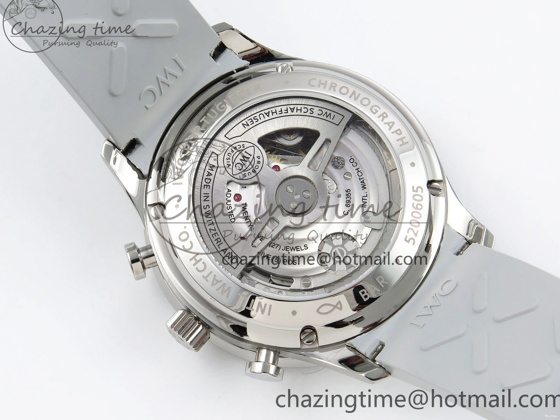 MIROTIME 0502 Portuguese Chrono IW3716 Z+F 1:1 Best Edition White Dial on Gray Rubber Strap A WrinkleFree 7014